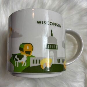 Wisconsin Souvenir Mug - White and Green